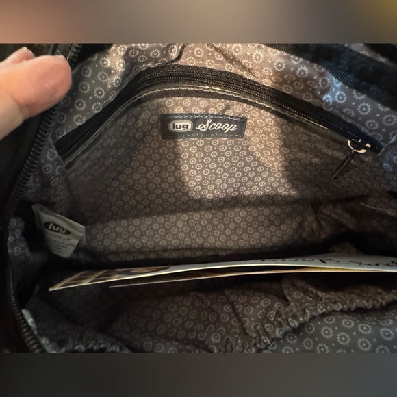 Lug Scoop crossbody top‎ handle black bag purse accordion style openings - Picture 4 of 14